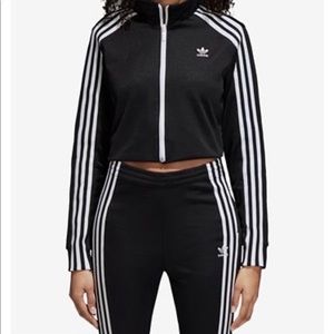 Black Adidas slim fit high waisted pants suit